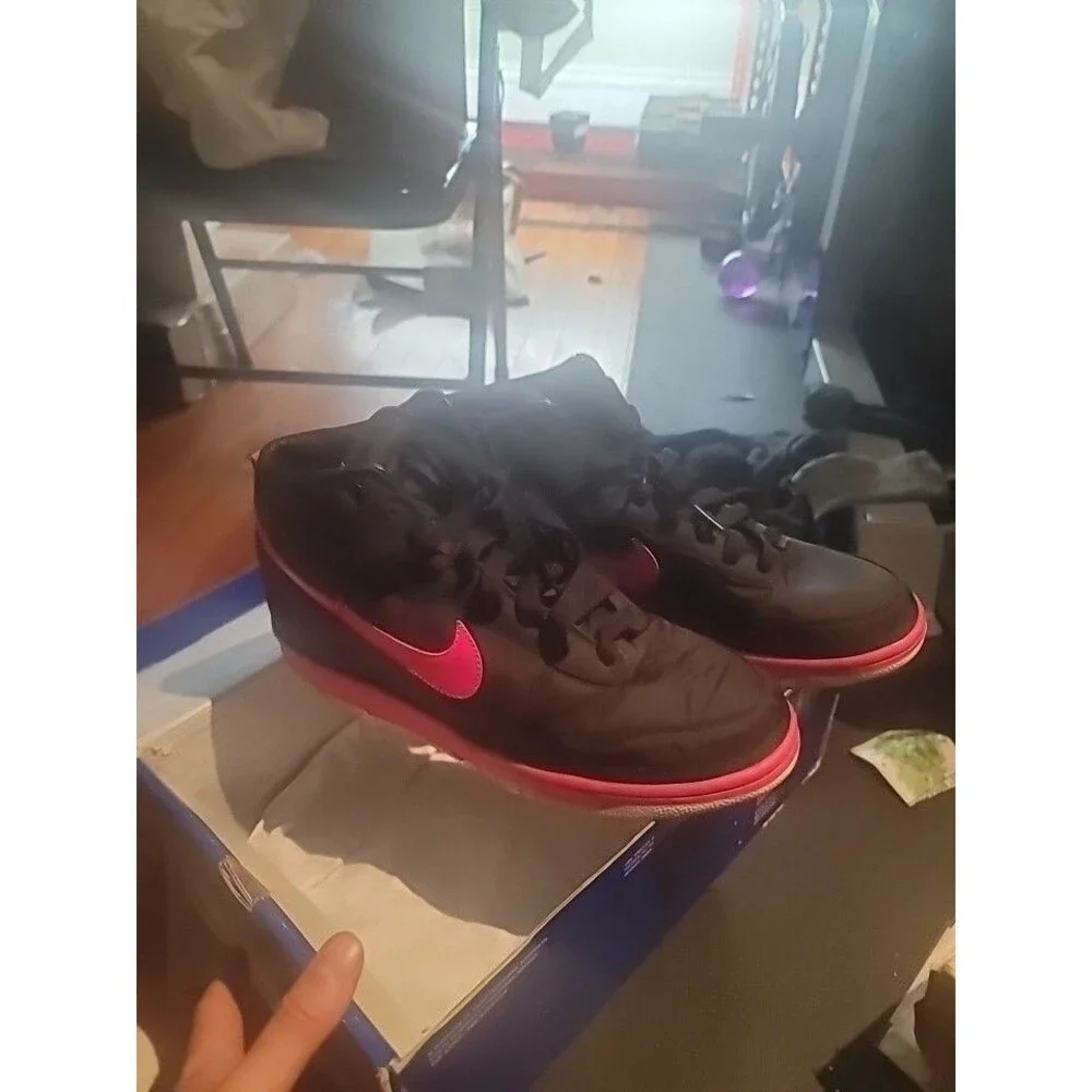 Nike Dunk High Hi Nylon Premium Size 12 Black Pink 354713-061